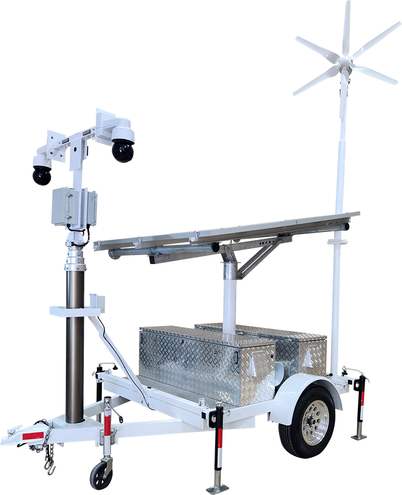 solar and powered mobile surveillance trailer