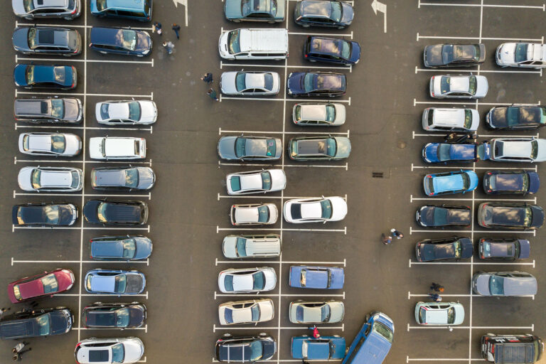parking lot filled with vehicles