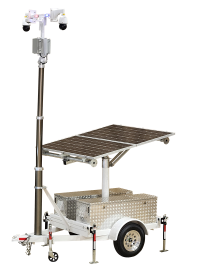 mobile scout solar and wind power surveillance trailer